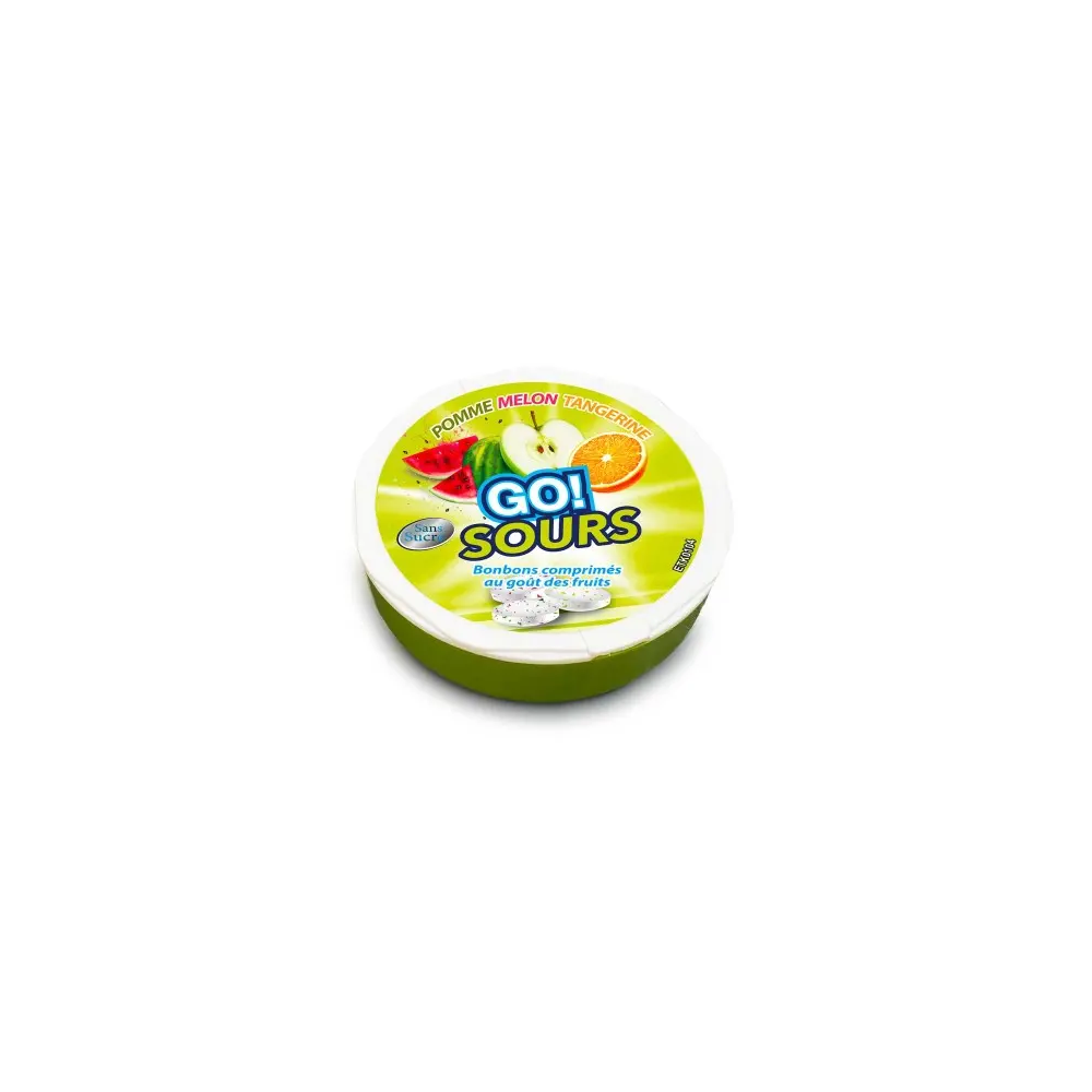Pastilles sans sucre Go Yellow Sours Pomme Melon Tangerine_42 g