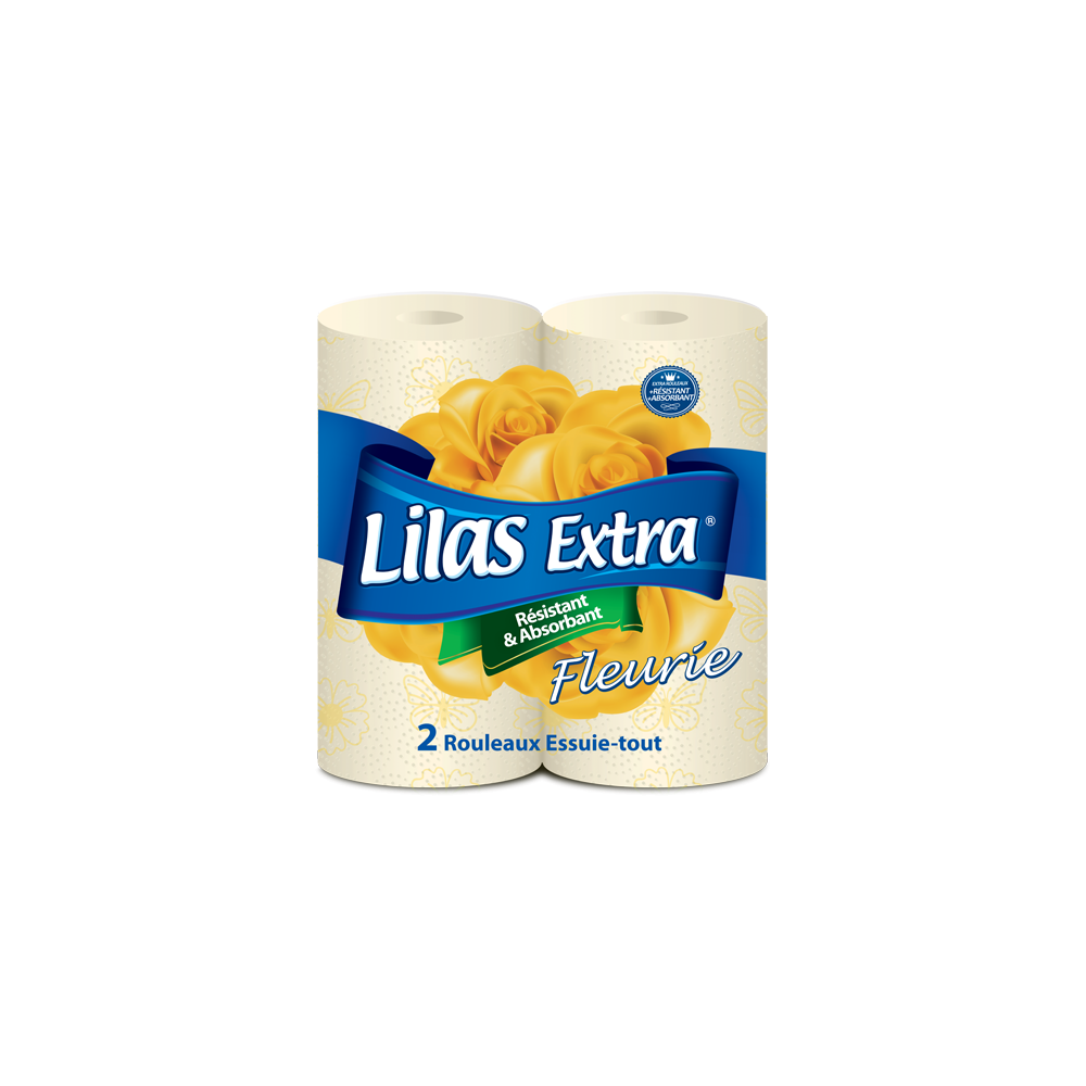 Blumiges Papiertuch 2 Lilas grosshandel