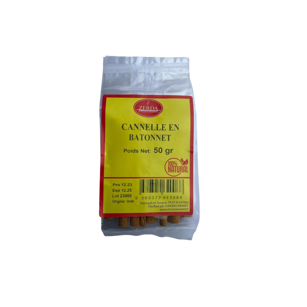 grossiste Cannelle en Batonnet 50g 20P