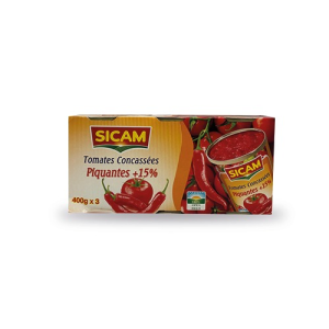 grossiste Lot de 3 Tomate Concassées Au piments (400g*3)