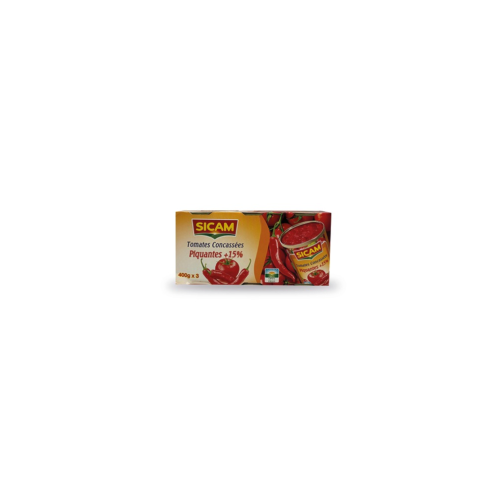 grossiste Lot de 3 Tomate Concassées Au piments (400g*3)