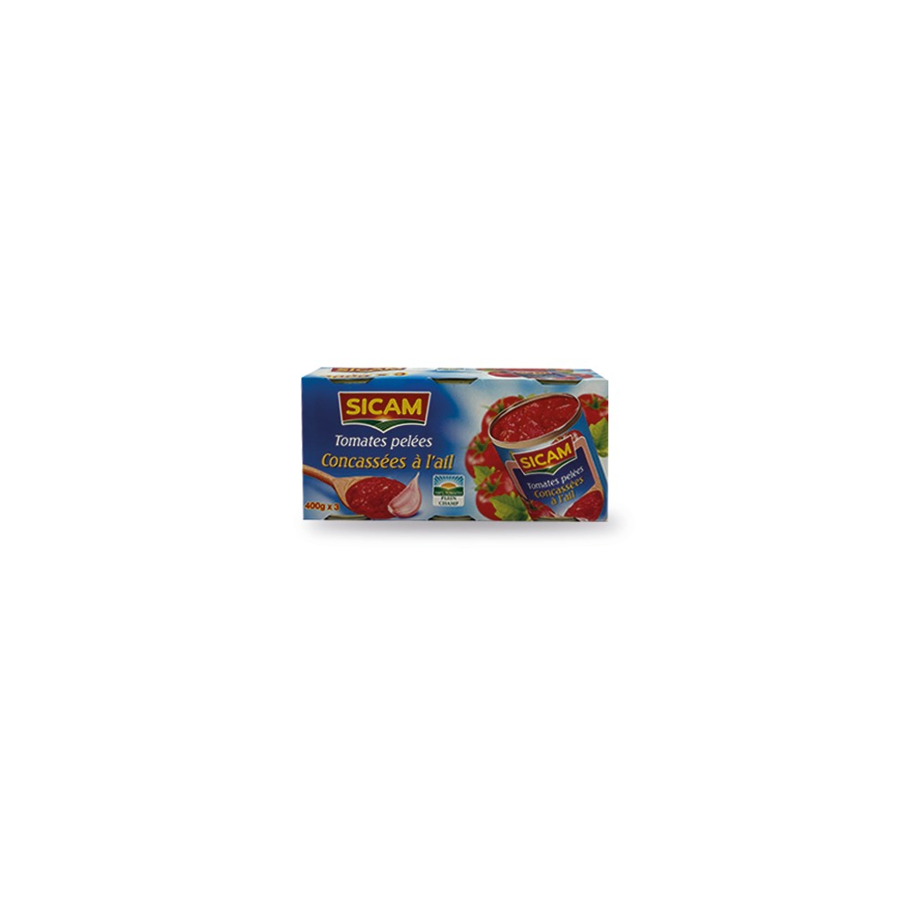 grossiste Lot de 3 Tomate Concassées à l'ail (400g*3)