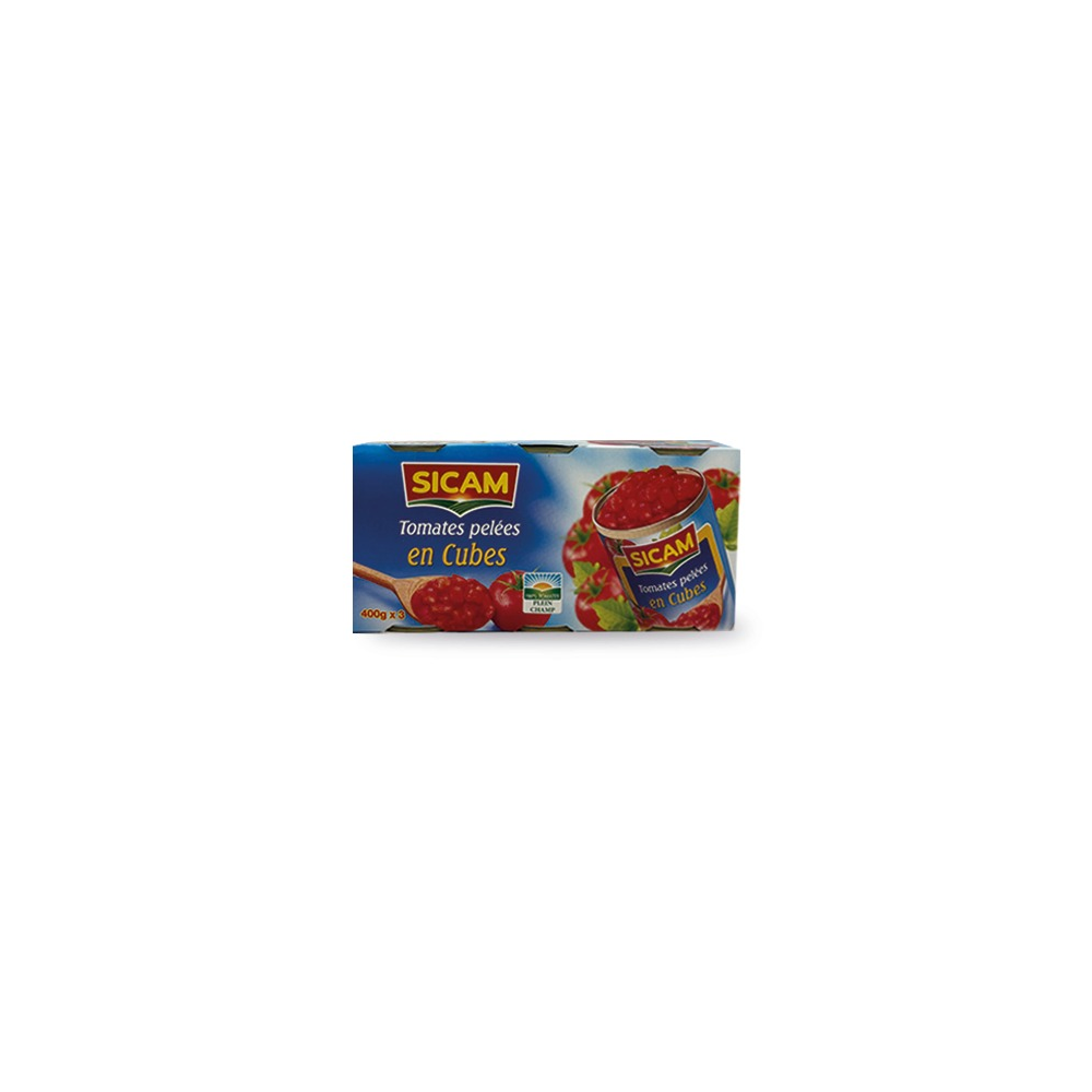 grossiste Lot de 3 Tomate pelé cubé(400g*3)