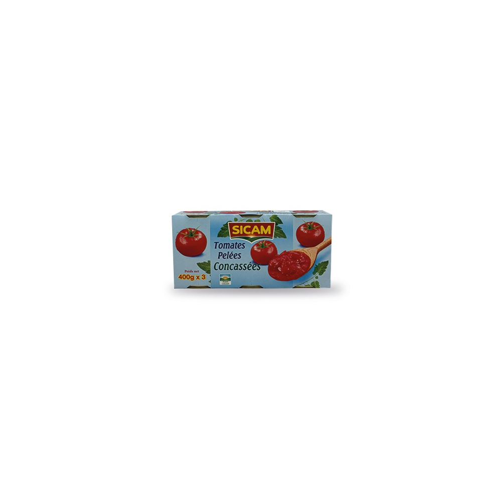 grossiste Lot de 3 Tomate sicam concasé (400g*3)