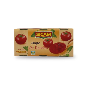 grossiste Lot de 3 pulpe de tomates sicam(400g*3)