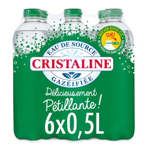 grossiste Eau de source Gazéfiée 6*0,5l Cristaline Europe