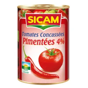 Tomates concassées pimentées  4% - 400g Sicam