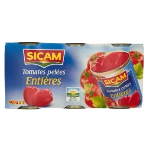 Lot de 3 Tomate sicam pelé (400g*3) en France - Europe