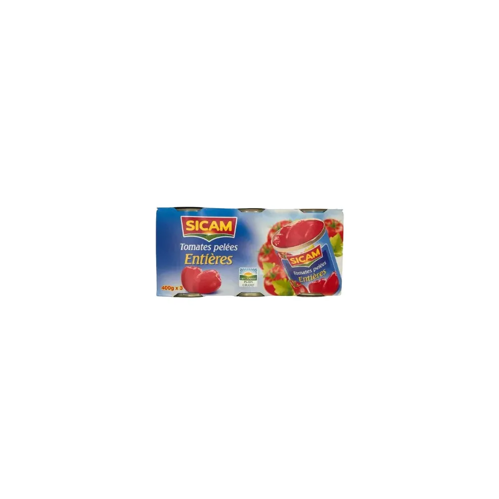 Lot de 3 Tomate sicam pelé (400g*3) en France - Europe