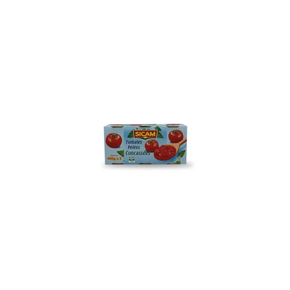 grossiste Lot de 3 Tomate sicam concasées (400g*3)