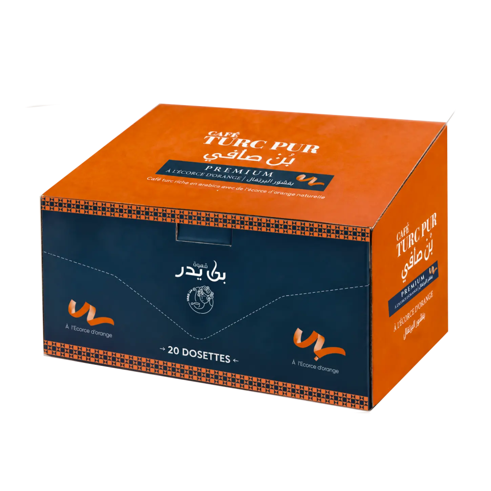 Premium Reiner Türkischer Kaffee – Packung mit 20 Einzelportionen mit Orangengeschmack